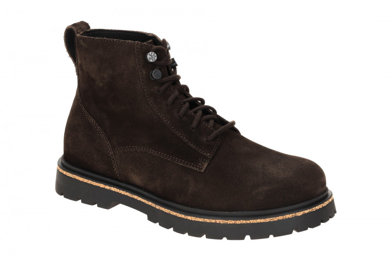 Birkenstock Highwood Lace Mid Herren Stiefel braun Velour Normal-Weit 1028931