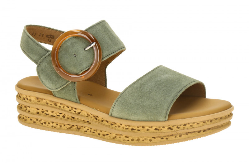Gabor Sandalen grün Velour Kork 84.550.19
