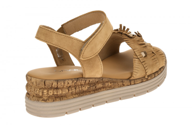 Gabor Keil Sandale braun Velour Fransen 82.704.35