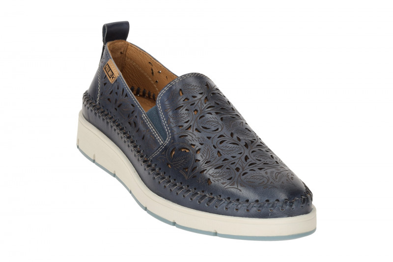 Pikolinos Tenerife Slipper Schuhe blau gelocht W8D-3896