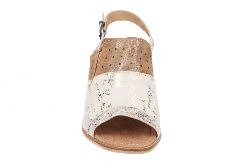 Charme Sandale weiß braun 0482R - Gr 40