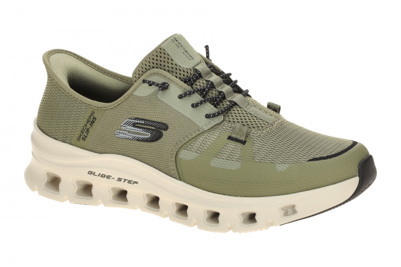 Skechers Glide Step Schuhe grün olive SLIP-INS 232930