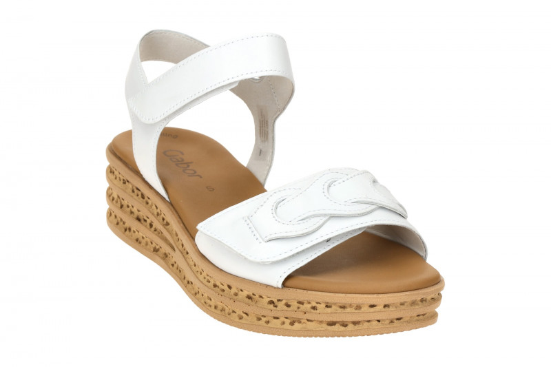 Gabor Fashion Plateau Sandalen weiß Nappa 64.553.21