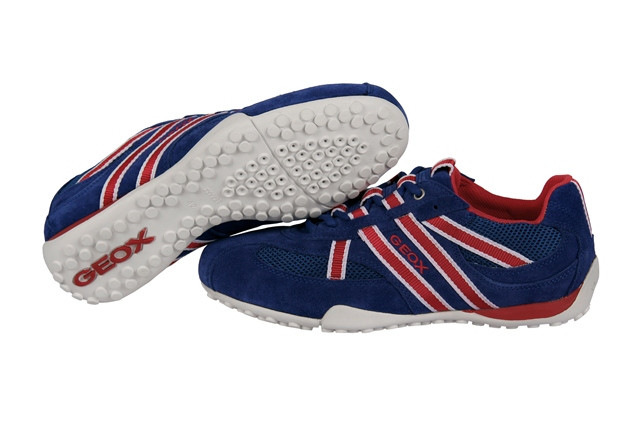 Geox Snake S Schuhe blau rot Velour Sneakers
