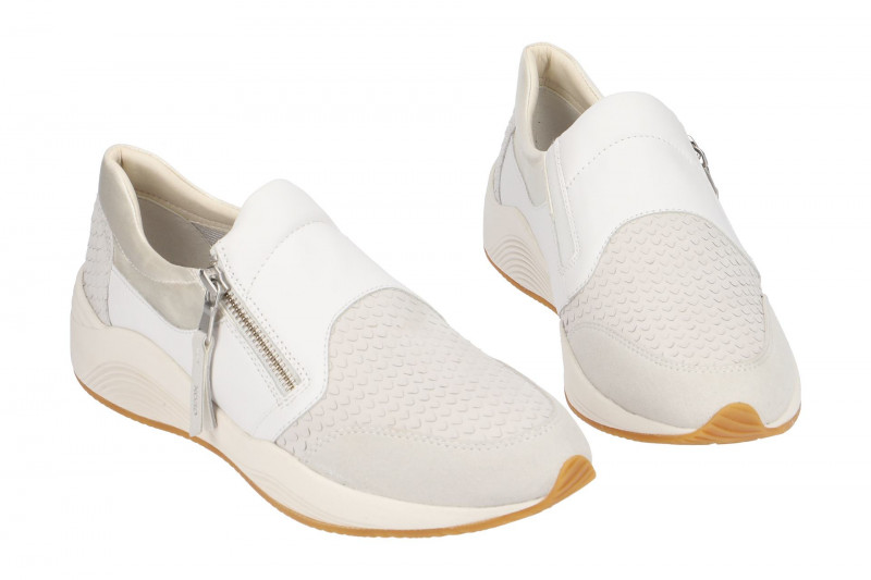 Geox Schuhe Slipper Omaya weiß grau