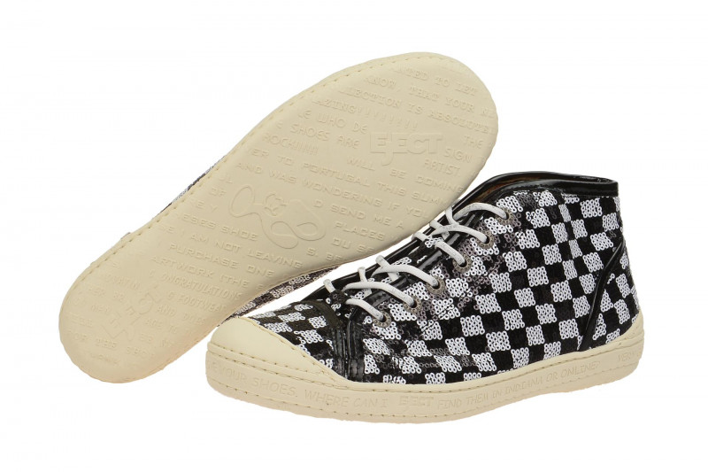 Eject Dass Stiefel schwarz weiß karo