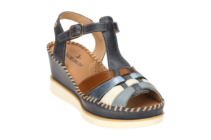 Pikolinos Aguadulce T-Steg Keil Sandale blau multi W3Z-1836C1