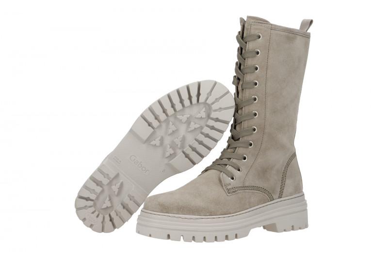 Gabor Fashion Stiefel grau salbei Velour 71.723.11