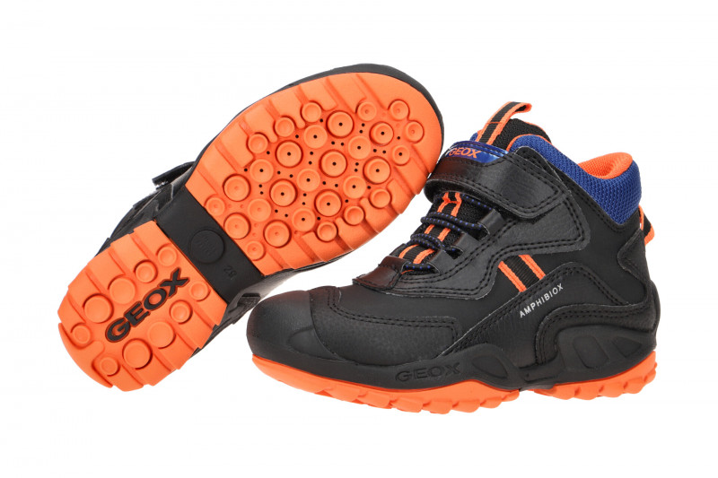 Geox Savage Kinder Stiefel schwarz orange J261WB
