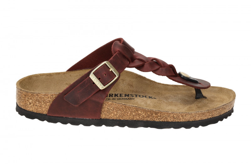 Birkenstock Gizeh Braided Pantolette dunkelrot SCHMAL 1027930