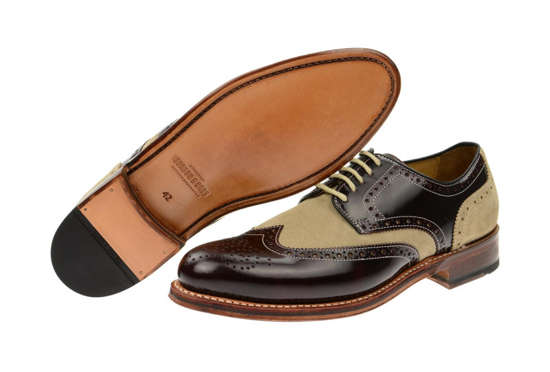 Gordon & Bros Schuhe Levet rot grau Rahmengenäht 2318