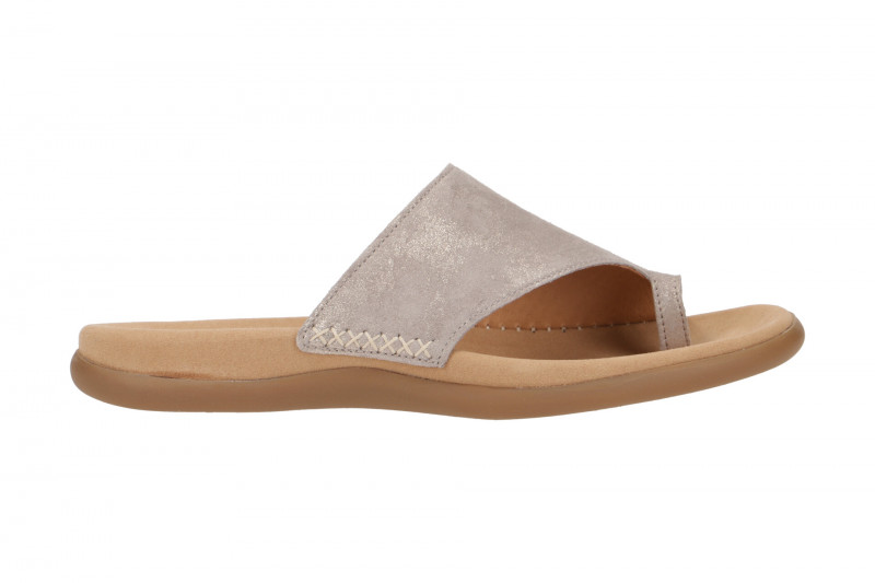 Gabor Zehentrenner Pantolette grau gold metallic 83.700.62