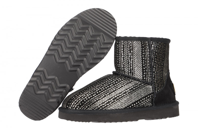 Oog Stiefel schwarz silber Mini Boots 585469