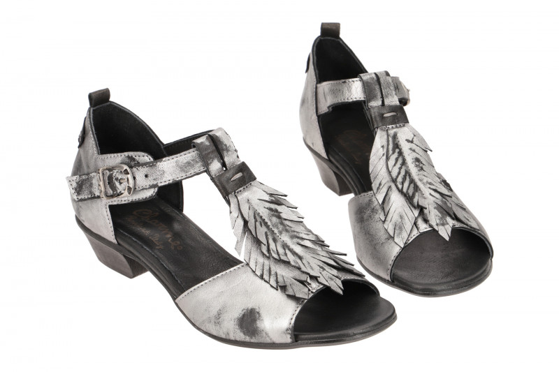 Charme T-Steg Sandaletten silber grau 0762