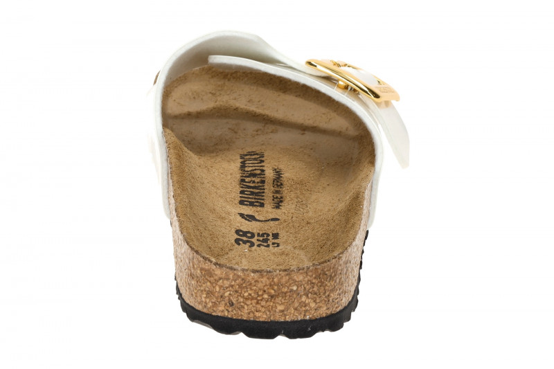 Birkenstock Catalina Cushion Buckle Pantolette weiß Lack SCHMAL 1029437