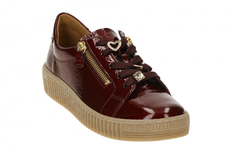 Gabor Schuhe Sneaker bordo rot Lack Schmuck 73.339.95