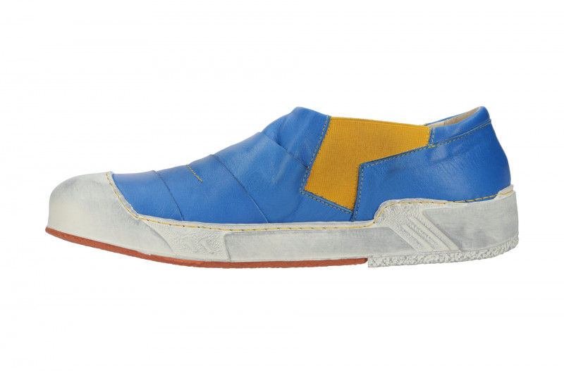 Eject Puzzle Schuhe blau gelb Herren Slipper 12361