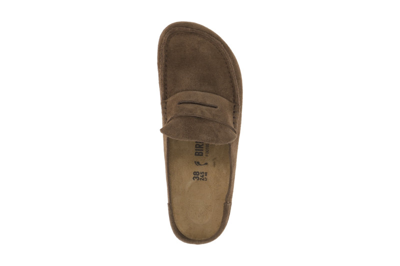 Birkenstock Naples Wrapped Mokassin Clog Pantolette braun Schmal-Weit