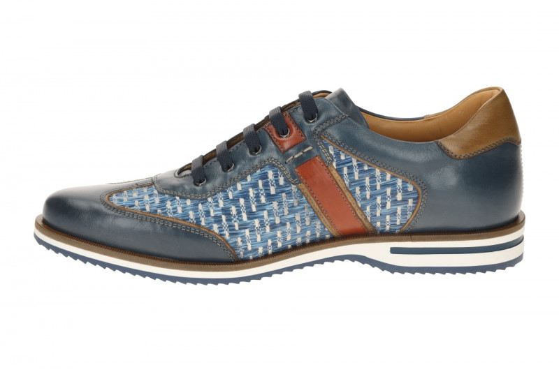 Galizio Torresi Schuhe blau braun Flecht Muster 310530
