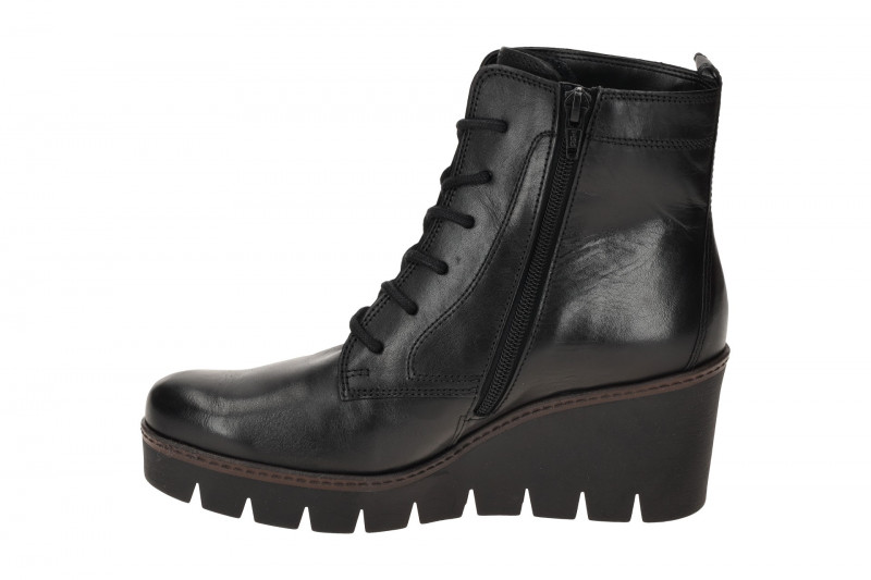 Gabor Fashion Keil Stiefelette schwarz Lace Up 54.781.27