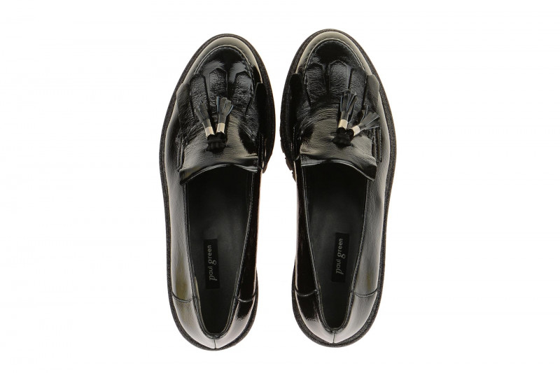 Paul Green Mokassin Slipper schwarz Lack 2307