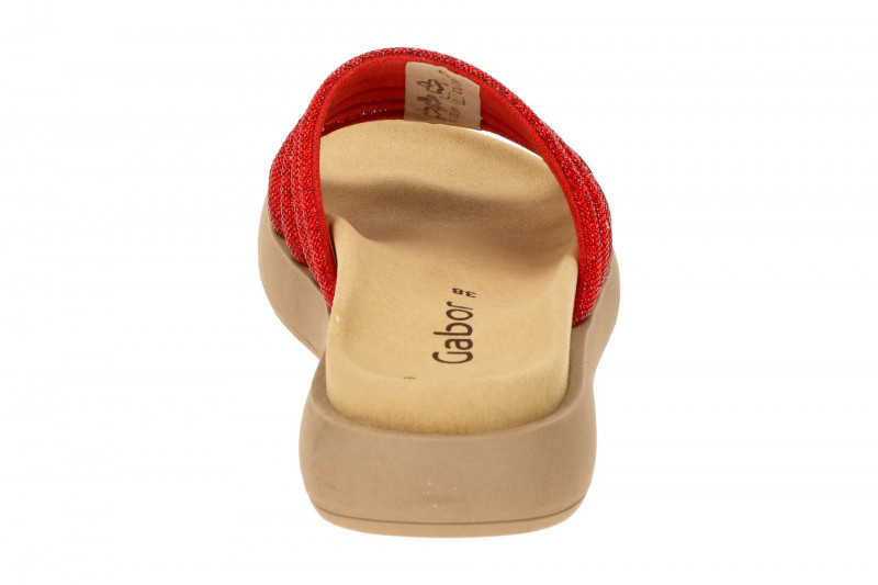 Gabor Plateau Pantolette rot Strass 63.752.85