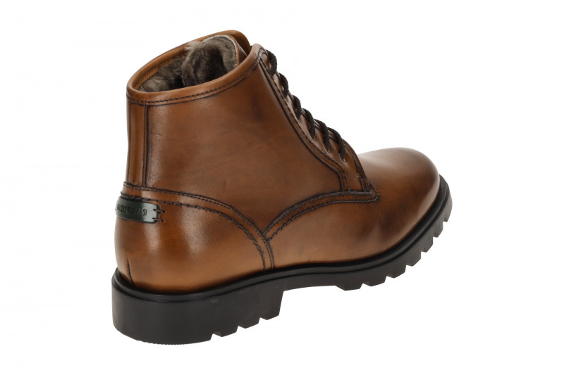 Galizio Torresi Winter Stiefelette braun cognac Lammfutter 323948