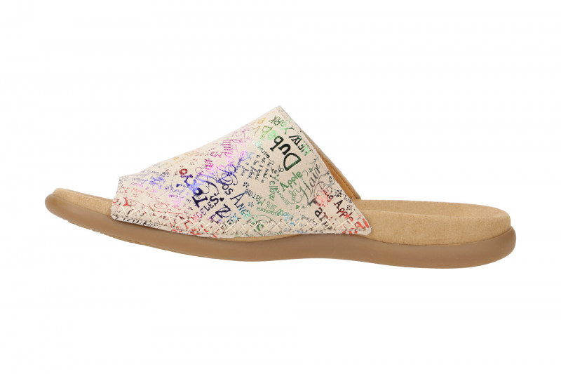 Gabor Zehentrenner Pantolette beige multi letter 23.700.64