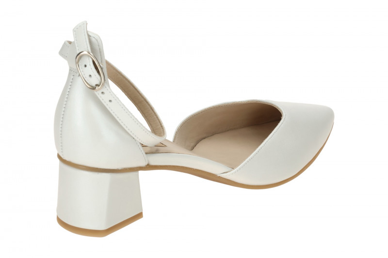 Paul Green Riemchen Pumps weiß pearl Seidenmatt Nappa 3820