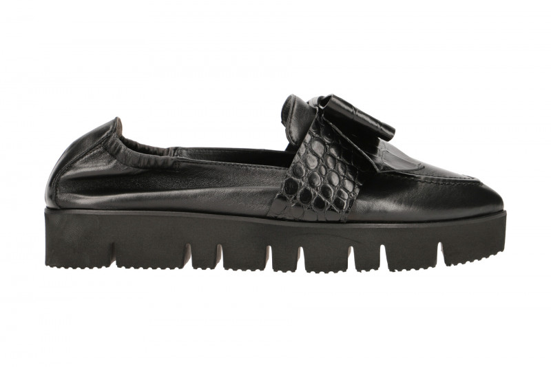 K&S Pia XXL Ballerinas schwarz Kroko 93580