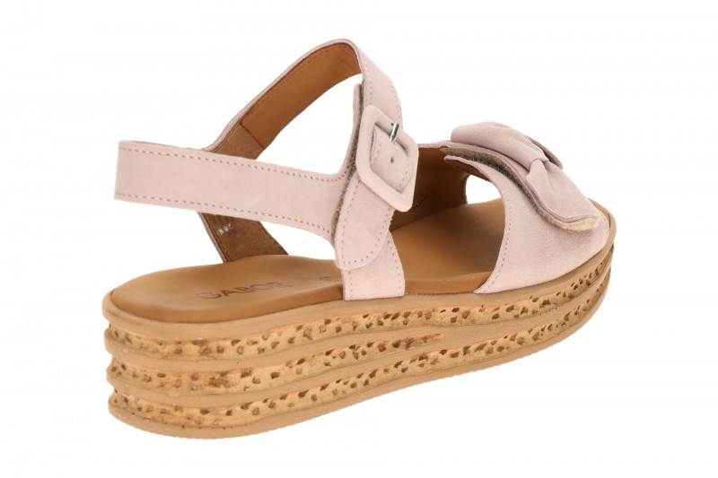 Gabor Fashion Plateau Sandalen rosa Velour 84.553.10