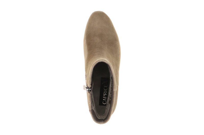 Caprice Stiefelette Ankle Boots taupe braun Velour 25313