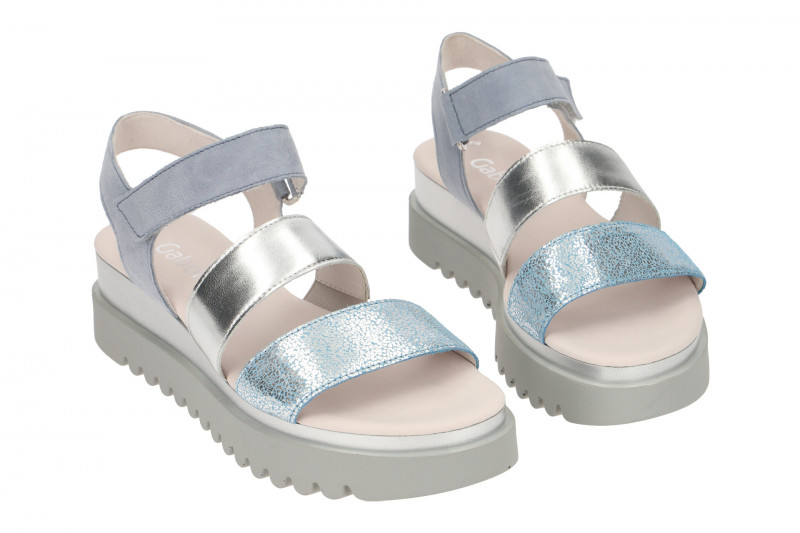 Gabor Plateau Sandale blau silber 23.610.66