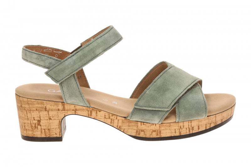 Gabor Plateau Sandalette grün Velour 82.072.44
