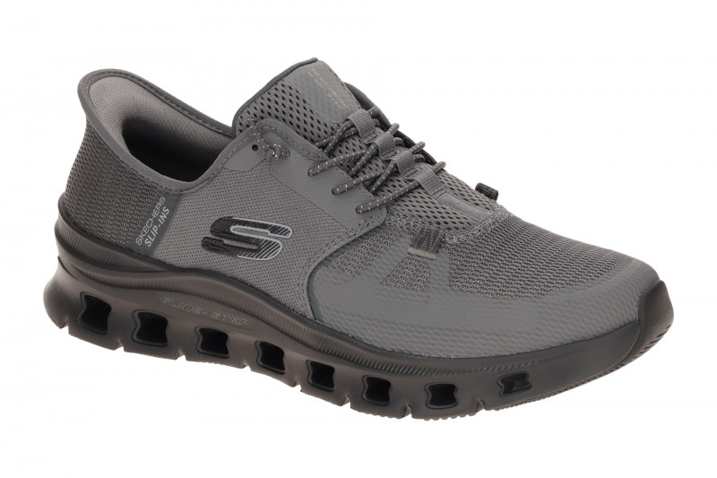 Skechers Glide Step Schuhe grau schwarz Herren SLIP-INS 232930