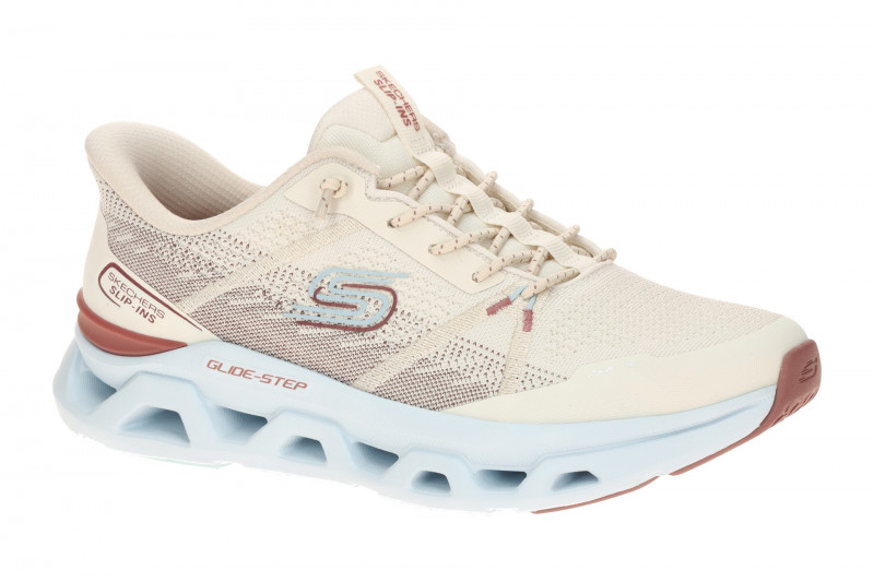 Skechers Glide Step Schuhe beige hellblau Slip-Ins 150513