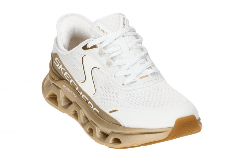 Skechers Glide Step Schuhe weiß gold metallic Damen 150514