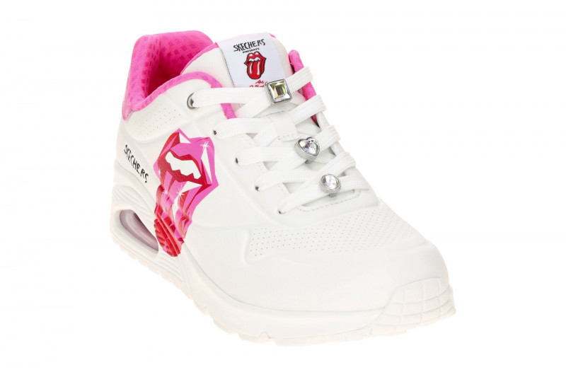Skechers Uno Schuhe weiß pink Rolling Stones 190004