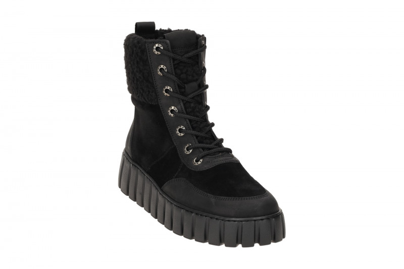 Gabor Comfort Boots schwarz Stiefelette Fell-Kragen 56.485.67