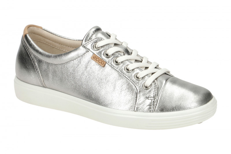 Ecco Soft 7 Schuhe silber grau Damen Sneakers