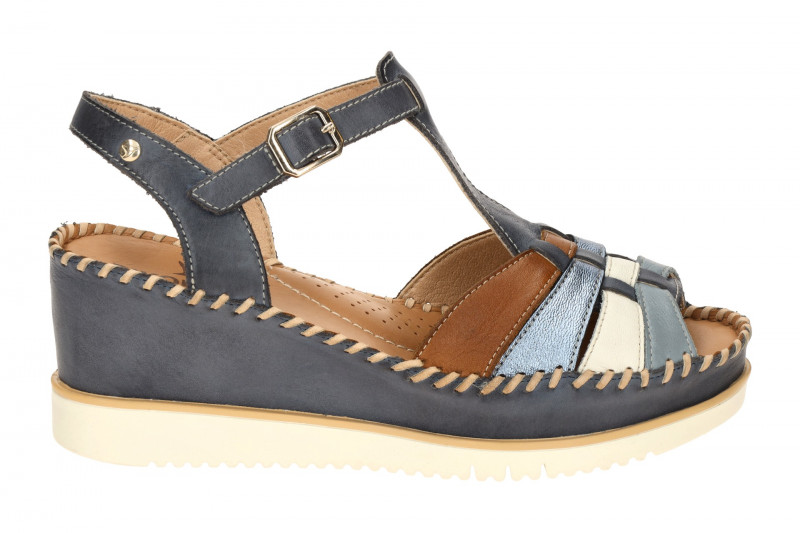 Pikolinos Aguadulce T-Steg Keil Sandale blau multi W3Z-1836C1