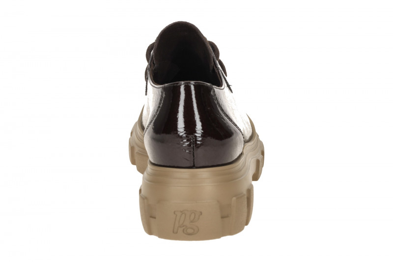 Paul Green Schuhe braun Lack Velour Mokassin Loafer 1183