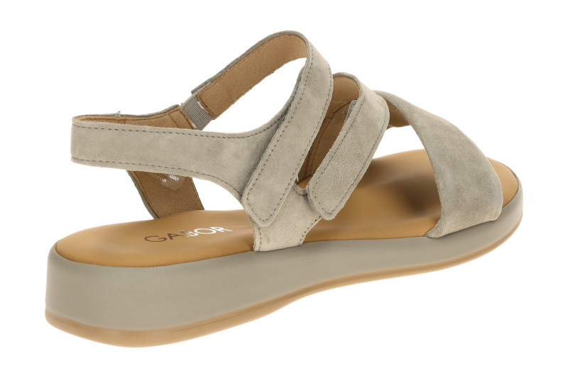 Gabor Klett Sandale schilf grün Velour 82.733.11