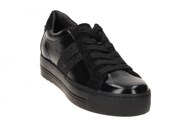 Paul Green Sneaker Schuhe schwarz Lack Glitter 5430