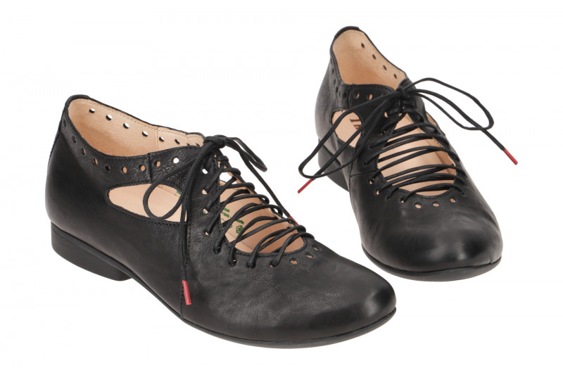 Think Guad Schnür Schuhe schwarz gelocht 565