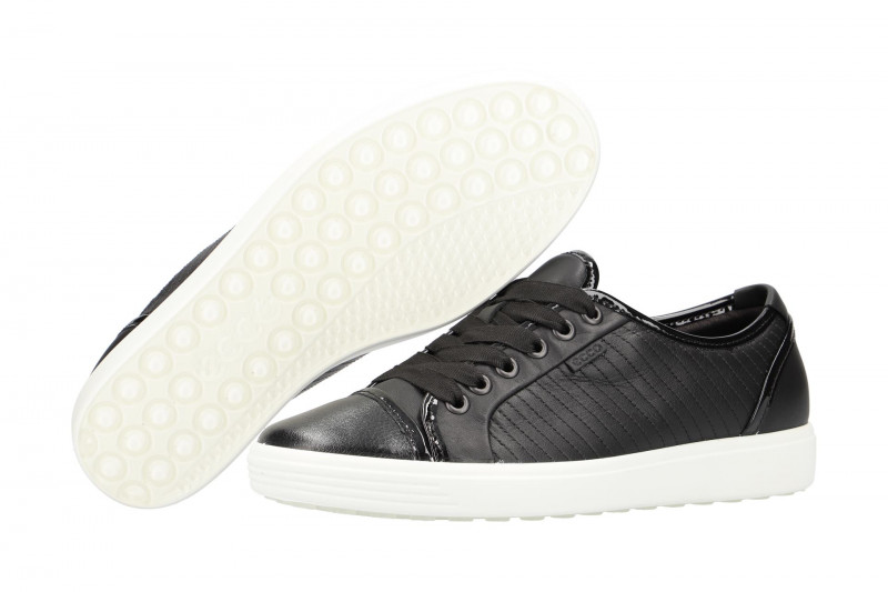 Ecco Soft 7 Schuhe schwarz Damen Schnürer