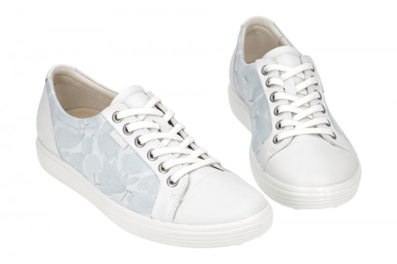 Ecco Schuhe Soft 7 weiß blau Damen Sneaker