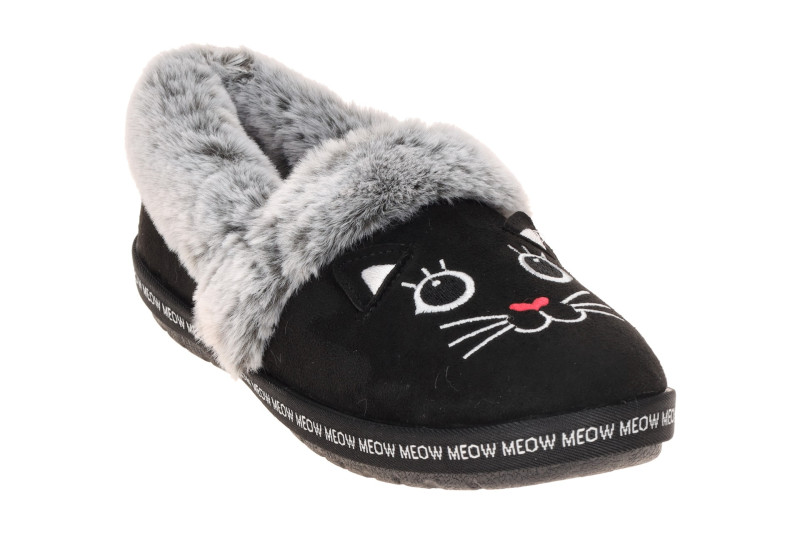 Skechers Meow Pajamas Hausschuhe Slipper schwarz CAT
