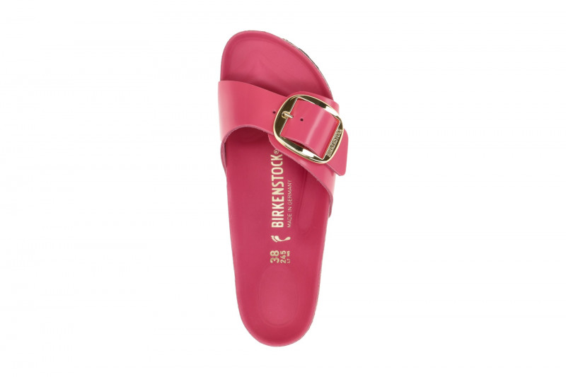 Birkenstock Madrid Big Buckle Pantolette pink Lack SCHMAL 1031844