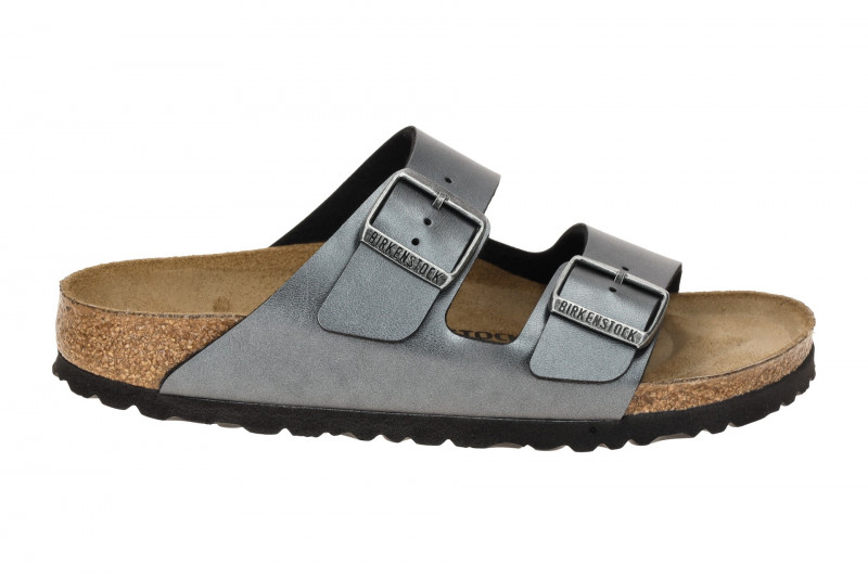 Birkenstock Arizona Pantolette schwarz metallic SCHMAL 1029224